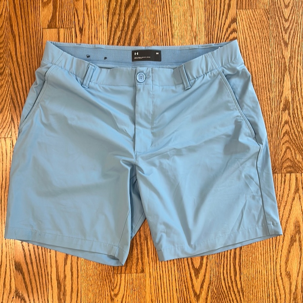 Under Armour Blue Flat Front Shorts Lightweight Casual